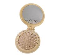 perfk Peine de espejo plegable, cepillo de bolsillo para el cabello, mini peine para el cabello, peine de masaje para el cabello compacto de tamaño de viaje, caqui