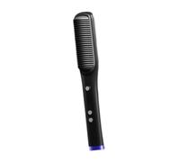 perfk Plancha de pelo inalámbrica, Mini plancha alisadora, peine eléctrico caliente, rizador y alisado para salón de belleza para principiantes en casa, Negro