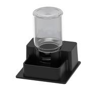 perfk Plato de Agua automático para Reptiles con Botella, comedero, Herramienta Decorativa Creativa para Beber, dispensador de Agua para Geckos y, Negro