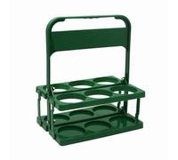 perfk Porta Bebidas Portátil para Botellas Bandeja Plegable Diseño Compacto y Reutilizable con Asa Cómoda Adecuado para Picnic y Camping, Verde