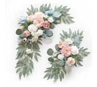 perfk Ramo Simulado Arreglo Floral Artificial Guirnalda Centro de Mesa Decoración de Boda con Artesanía Detallada y Tinte Avanzado Adecuado para Ceremonias Escaleras de, D