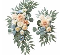 perfk Ramo Simulado Arreglo Floral Artificial Guirnalda Centro de Mesa Decoración de Boda con Artesanía Detallada y Tinte Avanzado Adecuado para Ceremonias Escaleras de, Azul