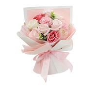 perfk Regalo de Decoración de Flores de Ramo de Jabón de Clavel para El Día de La Madre de San Valentín - Rosa B, Individual