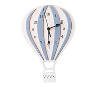 perfk Reloj de Globo de Aire Caliente de Dibujos Animados, Reloj de Pared de Estilo nórdico silencioso sin tictac para decoración de Comedor, Oficina, Gris