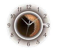 perfk Reloj de Pared de café, Imagen Decorativa de Taza de café, Reloj Colgante, Relojes de Pared Grandes para Sala de Estudio, cafetería, decoración de