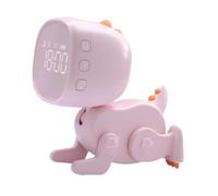 perfk Reloj Despertador Digital con Forma de Dinosaurio para mesita de Noche, con Forma Variable, para Comedor, guardería, niños y niñas, Rosa