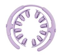 perfk Rodillo de Masaje para piernas con 12 Ruedas, portátil, Multifuncional, Mango ergonómico, Flexible, 28 x 26 x 4 cm, tensión Ajustable, PÚrpura