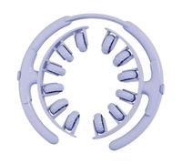 perfk Rodillo de Masaje para piernas con 12 Ruedas, portátil, Multifuncional, Mango ergonómico, Flexible, 28 x 26 x 4 cm, tensión Ajustable, Azul