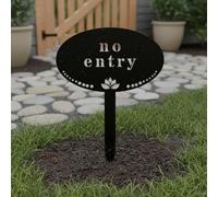 perfk Señal de Advertencia de Metal para Jardín Letrero Exterior Placa de Privacidad Estaca Resistente y Fácil de Colocar Adecuada para Delimitar Áreas de, Tyqf245736