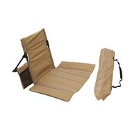 perfk Silla de Piso, Asiento de Playa, Tumbona Plegable portátil con Respaldo para Piscina, césped, Senderismo, Picnic, Patio, MarrÓn
