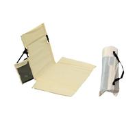 perfk Silla de Piso, Asiento de Playa, Tumbona Plegable portátil con Respaldo para Piscina, césped, Senderismo, Picnic, Patio, Beige