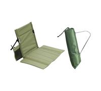 perfk Silla de Piso, Asiento de Playa, Tumbona Plegable portátil con Respaldo para Piscina, césped, Senderismo, Picnic, Patio, Verde