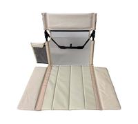 perfk Silla de Playa Plegable con Respaldo para Camping, Parque, Ocio, Ligera, Ideal para barbacoas en el césped, Blanco Lechoso