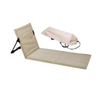 perfk Silla de Playa Plegable con Respaldo y Bolsa de Transporte, Asiento bajo para el Suelo, Ideal para Viajes por Carretera, reclinable, para césped y, Beige