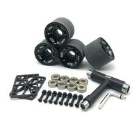 perfk Skateboard Wheel Assembly Conjunto Ruedas Longboard Rodamientos Herramientas Rodaje Suave y Mayor Agarre en PU Adecuado para Surfskate Calle Carving Desplazamientos, Negro