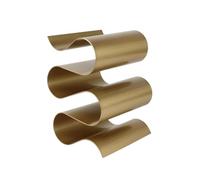 perfk Soporte para Botellas de Vino con Estructura Curva Estante Expositor Diseño Moderno Construcción en Metal Pintado Resistente Adecuado para Organizar Bebidas en Hogares Reuniones, Dorado