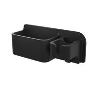 perfk Soporte para secador de pelo y afeitadora, de silicona, multifunción, 2 en 1, para baño, organizador de secador de pelo para el hogar, Negro