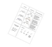 perfk Tabla de práctica, kits de suministro de pestañas de papel, hoja de diámetro, extensión de pestañas, ejercicio de entrenamiento, tabla de mapeo de, blanco