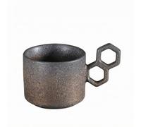 perfk Taza de Café Taza Vasija Jarra con Diseño Geométrico Distintivo y Textura Agradable en Cerámica Adecuada para Matutinas de Café y de Té en, CP8形挂耳咖啡杯鎏金, 现代简约