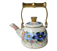 perfk Tetera de esmalte para café, jarra para bebidas, resistente al, calentador de agua y leche, tetera resistente para oficina, hogar y cocina, 2.5 L