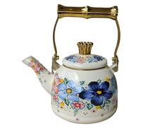 perfk Tetera de esmalte para café, jarra para bebidas, resistente al, calentador de agua y leche, tetera resistente para oficina, hogar y cocina, 1.5 L