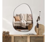 PERFNIQUE Espejo de pared irregular asimétrico, 27 x 19 pulgadas, espejo negro para baño, dormitorio, sala de estar, entrada, decoración moderna de pared, espejo montado en la pared (negro, 27 x 19