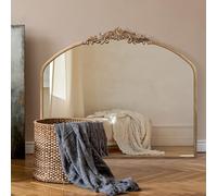 PERFNIQUE Espejo Vintage, Espejo Barroco Antiguo arqueado de 36 x 30 Pulgadas, decoración de Pared Tradicional Dorada, decoración ornamentada de Aspecto Anthro para baño, Sala de Estar, Chimenea