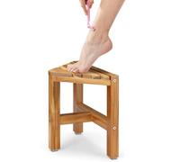 PERFNIQUE Taburete de ducha de teca, banco de ducha de teca, 30 cm, taburete de ducha impermeable para cuarto de baño, salón, reposapiés spa para ducha interior, organizador