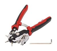 Perforador de cuero con 6 orificios, perforador multifunción para cinturones, alicates manuales con hoja en forma de V ajustable y rotación de 360 grados, aptos para cuero,