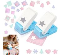 Perforador Patrón Estrella de Cinco Puntas, Perforador Sello Rectangular con Hoja de Acero Inoxidable para Tarjetas, Scrapbooking, Etiquetas y Manualidades Festivas(2STAR)