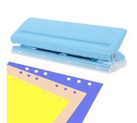 Perforadora 6 Agujero, Perforadora de Papel de Escritorio, Taladradora de Metal, Capacidad de Perforación de 6 Hojas Espaciado Taladradora Manual, para Hojas A3, A4, A5, B3, B4, B5(Azul Claro)