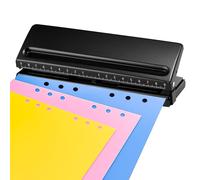 Perforadora ajustable de 6 agujeros, perforadora de metal, perforadora de encuadernación A5, A6, A7, 6 anillas con marcador de posicionamiento, perforadora de encuadernación, distancias ajustables