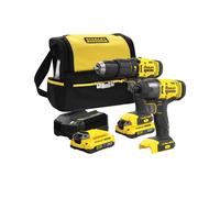 Perforadora atornilladora de percusión - STANLEY FATMAX - V20 - 2 herramientas - 2 baterías 2Ah - 18V