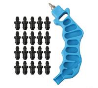 Perforadora de agujeros de riego por goteo de 4 mm, herramienta para tubos de polietileno de doble uso, insertador para tubería de PVC PE, azul y blanco, 21 piezas mango ergonómico