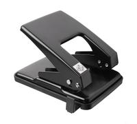 Perforadora de doble agujero de 6 mm para papel A4, perforadora de 40 hojas de metal de alta capacidad con regla integrada, colección de chatarra inferior, diseño de hoja en U, color negro