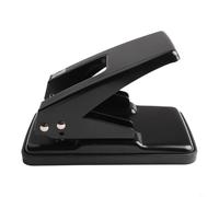 Perforadora de doble agujero para papel A4, perforadora de doble agujero de 6 mm con regla integrada, capacidad de 40 hojas, colección de chatarra inferior, hoja en U de metal completo, negro