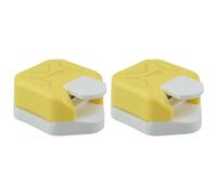 Perforadora de esquinas 3 en 1 de 2 piezas, redondeadora de esquinas de metal y plástico, tarjetas de diseño y álbumes de recortes, plástico, acero aleado para álbumes de recortes 4/7/10 mm (amarillo)
