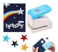 Perforadora de estrellas, perforadora de papel de 1.4 pulgadas con forma de estrella, cortador de papel con estrellas de la suerte en 3D, herramienta de perforación con palanca para manualidades