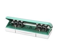 Perforadora de papel de 6 orificios, perforadora de espacio ajustable para perforadora de papel de escritorio A4 A5 B5 A6 A7 con regla y columnas de posicionamiento, verde