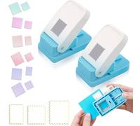 Perforadora de Sello Rectangular 1.0 * 0.8 Pulgadas para Diario, Herramienta de Perforación para Cartulina DIY Arte, Scrapbooking y Manualidades(1.5 * 1.5-2B)