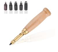 Perforadora de tornillos, herramienta de cuero perforadora con 6 puntas de cuero ajustable, herramienta de costura artesanal para coser manualidades de papel