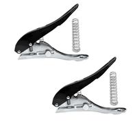Perforadora de un solo orificio de alta resistencia, 2 piezas Perforadora de papel portátil de 8 mm Perforadora manual de metal negro para tarjetas de papel Cartón