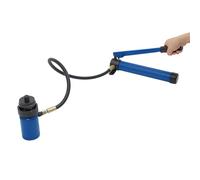 Perforadora hidráulica de 80 kN con 1/2", 3/4", 1-1/4", 1-1/4", 1-1/2", 2", apertura de 22,5 mm-61,5 mm, bomba de mano de acero, herramienta de perforación de cilindro, bomba hidráulica manual (azul)