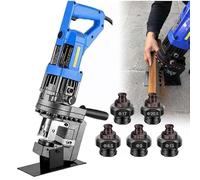 Perforadora hidráulica eléctrica Φ1/4"-4/5" Punzonadora Perforadora de metal Perforación rápida, Posicionamiento preciso, Fácil de operar, para placa de hierro, cobre y aluminio,Anglesteel