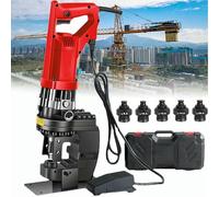 Perforadora hidráulica eléctrica con 5 juegos de punzones/matriz de 8,5-20,5 mm de diámetro. Herramienta de perforación para acero, hierro, aluminio y cobre.