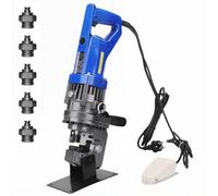 Perforadora Hidráulica Eléctrica, Perforadora De Metal Con 5 Juegos De Punzones Y Matrices (6,5-20,5 Mm), Herramienta De Perforación Resistente Para Acero, Hierro, Aluminio, Cobre Y Canal De Acero