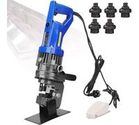 Perforadora Hidráulica Eléctrica, Punzonadora manual eléctrica de metal con 5 matrices de Φ 6,5 a 20,5 mm, posicionamiento preciso, fácil de operar(Anglesteel,110V)