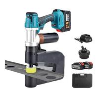 Perforadora hidráulica inalámbrica con 2 baterías, profundidad de perforación de 150 mm, resistente para metal, arranque con un solo botón, matrices de 16/20/22/25/28/32 mm(With 1 mold)