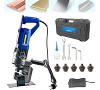 Perforadora Hidráulica, Perforadora de metal de 20 toneladas, herramienta de perforación rápida for placas de aluminio, cobre y hierro(Anglesteel,110V)