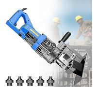 Perforadora Hidráulica Perforadora Hidráulica Eléctrica, Perforadora de Metal con 5 Juegos de Punzones/Diámetro de Matriz, para Perforar en Acero, Hierro, Aluminio, Cobre, Acero Canelado